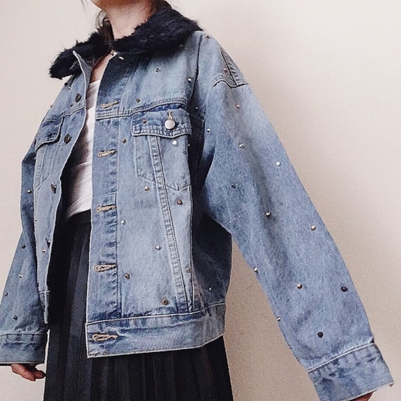 SmilingBear Jackets & Coats Nwt Mustard Seeds Light Denim Jacket With Studs Poshmark